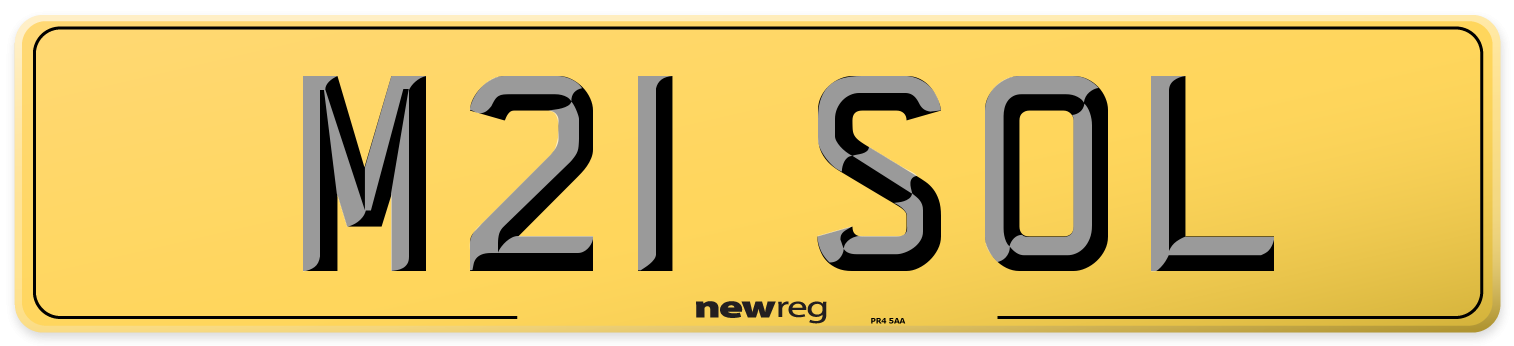 M21 SOL Rear Number Plate