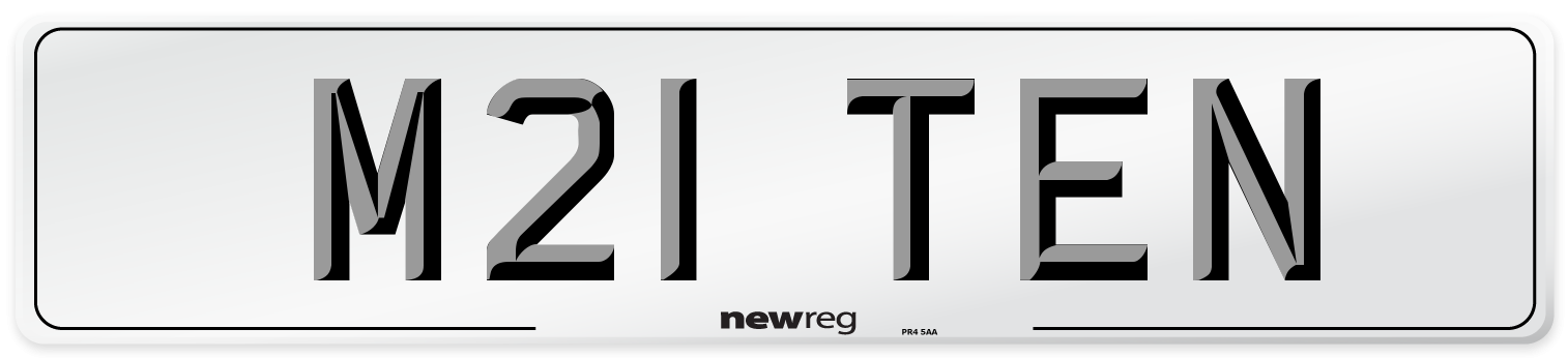 M21 TEN Front Number Plate