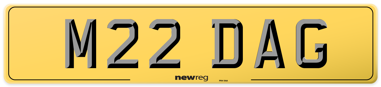 M22 DAG Rear Number Plate