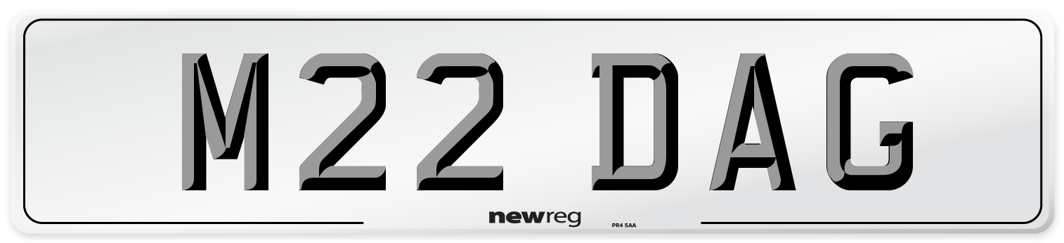 M22 DAG Front Number Plate