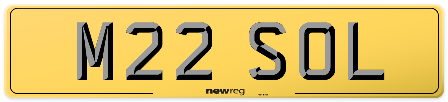 M22 SOL Rear Number Plate