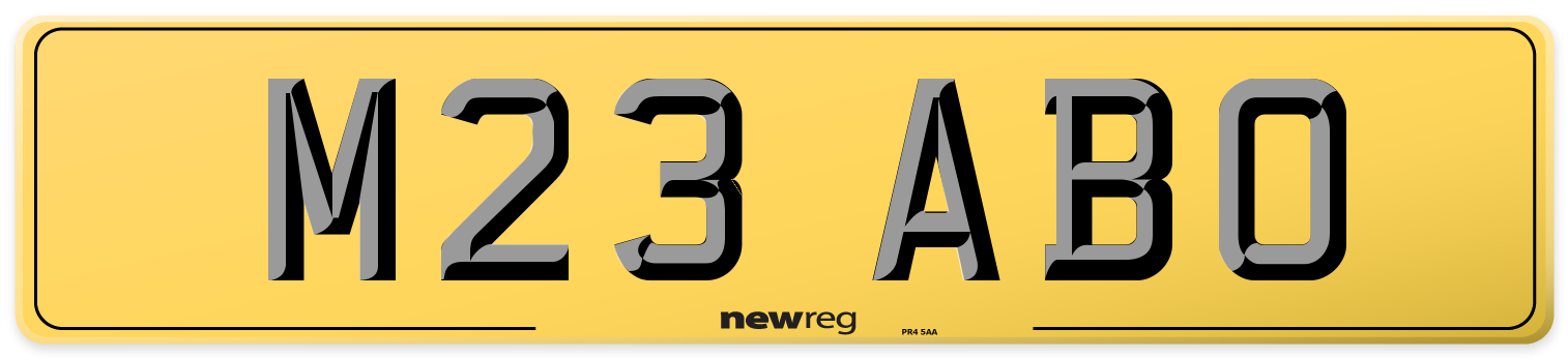 M23 ABO Rear Number Plate