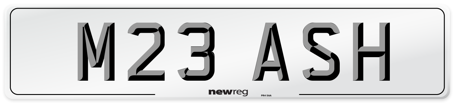 M23 ASH Front Number Plate