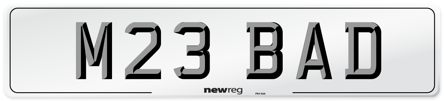 M23 BAD Front Number Plate