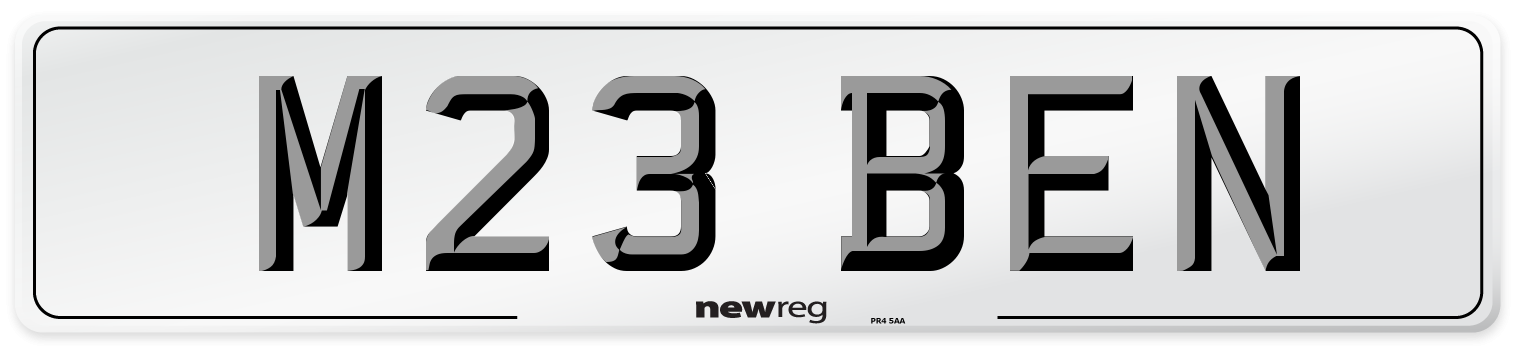 M23 BEN Front Number Plate