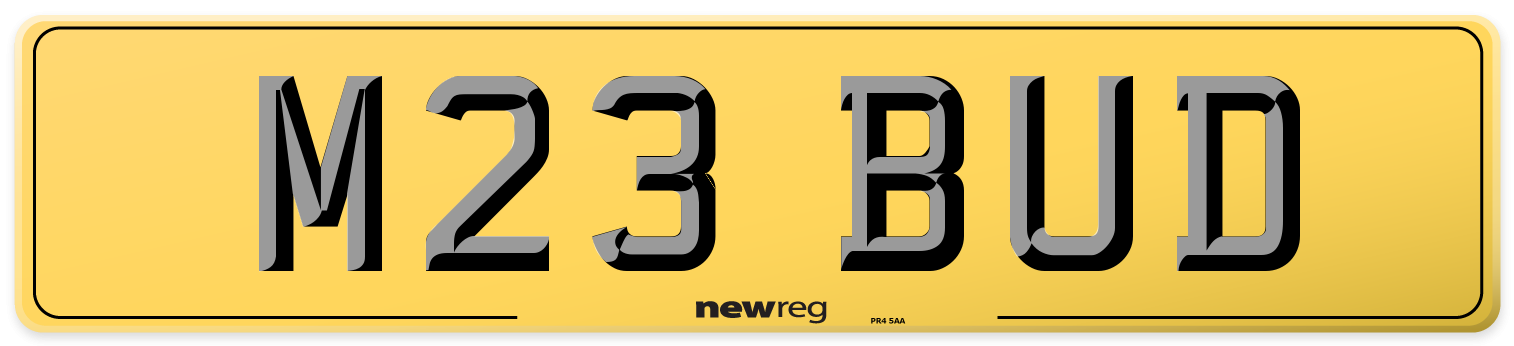 M23 BUD Rear Number Plate