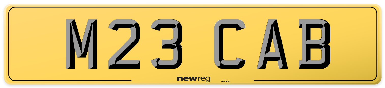 M23 CAB Rear Number Plate
