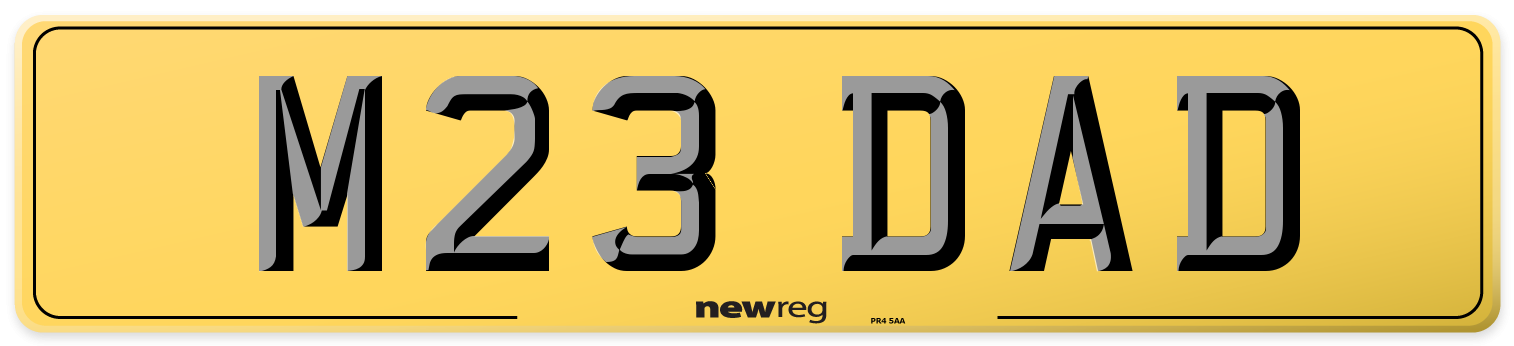 M23 DAD Rear Number Plate