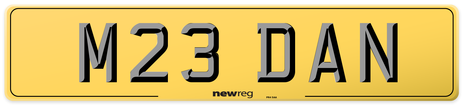 M23 DAN Rear Number Plate