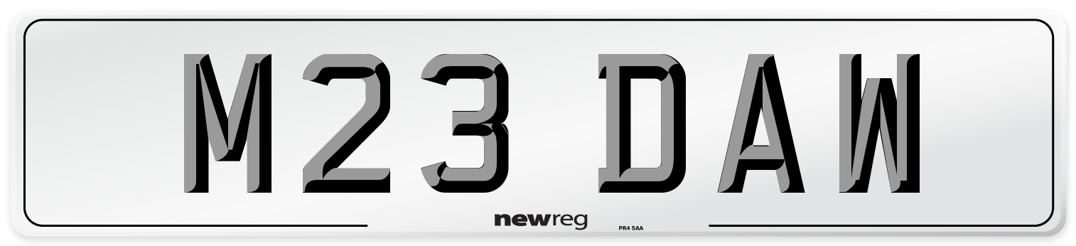 M23 DAW Front Number Plate