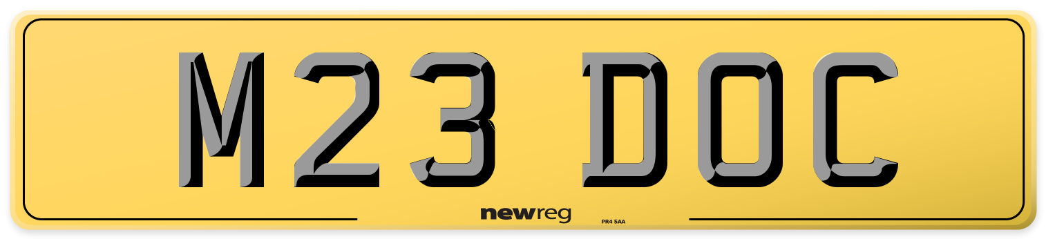 M23 DOC Rear Number Plate
