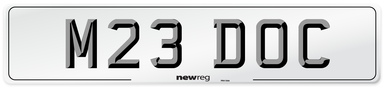 M23 DOC Front Number Plate