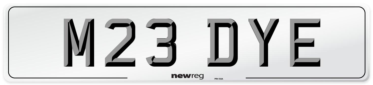 M23 DYE Front Number Plate