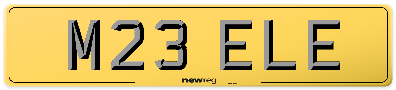 M23 ELE Rear Number Plate