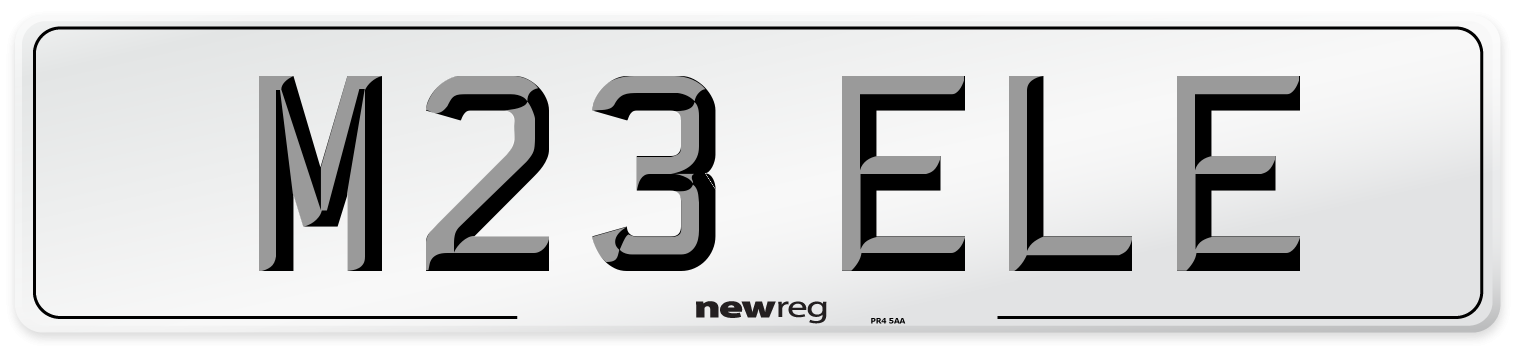 M23 ELE Front Number Plate