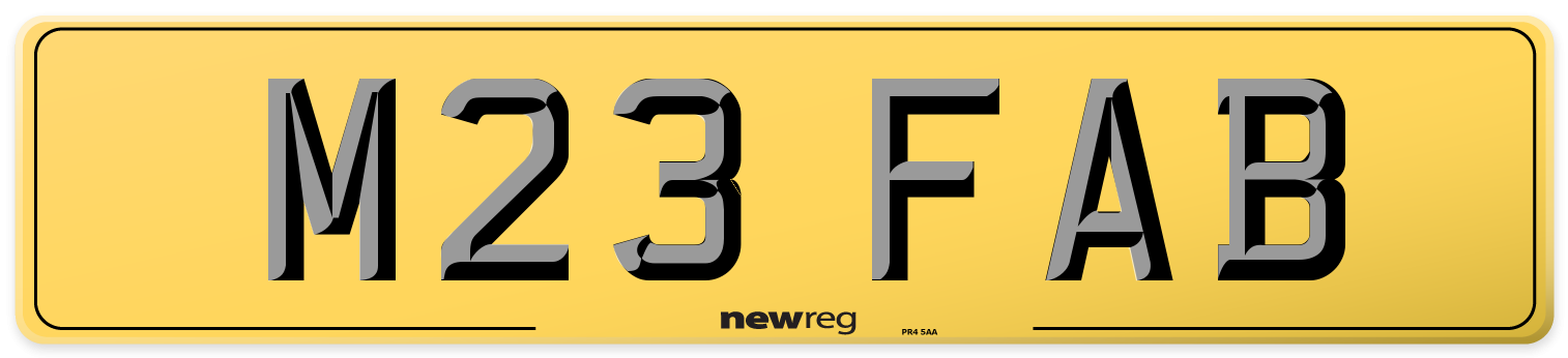 M23 FAB Rear Number Plate