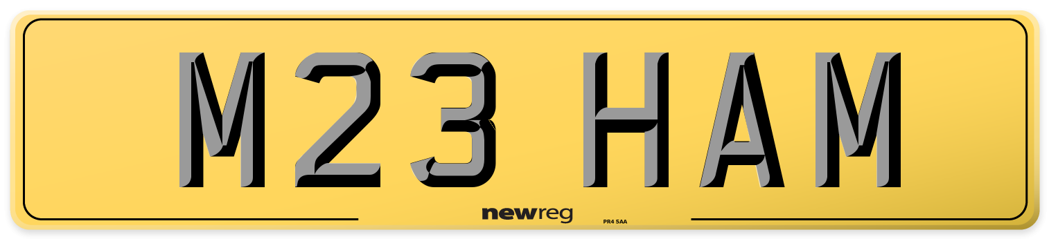 M23 HAM Rear Number Plate