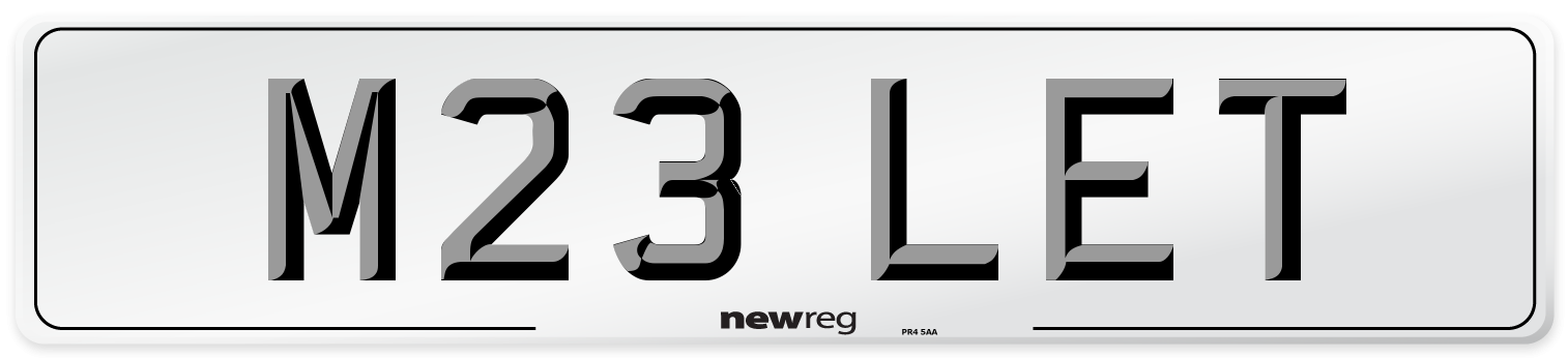 M23 LET Front Number Plate