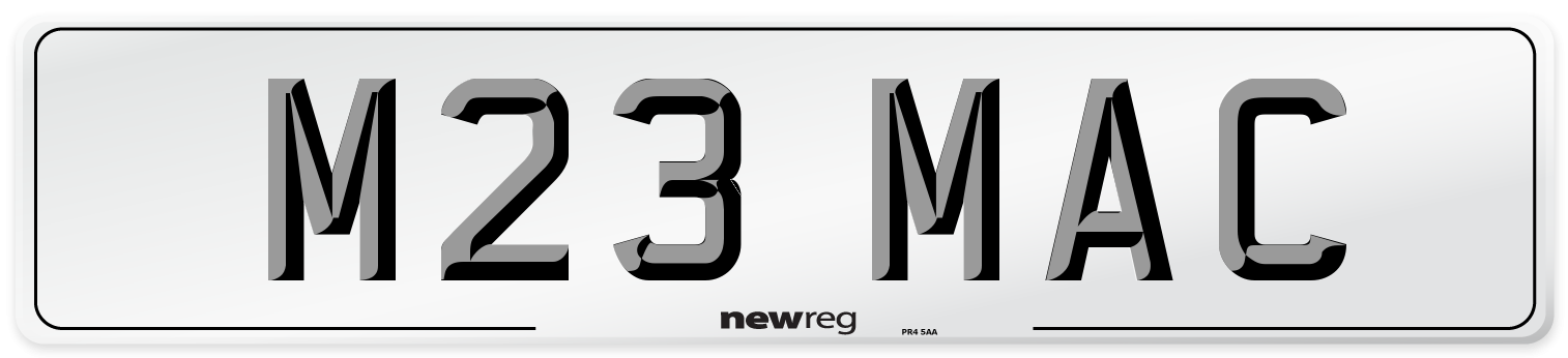 M23 MAC Front Number Plate