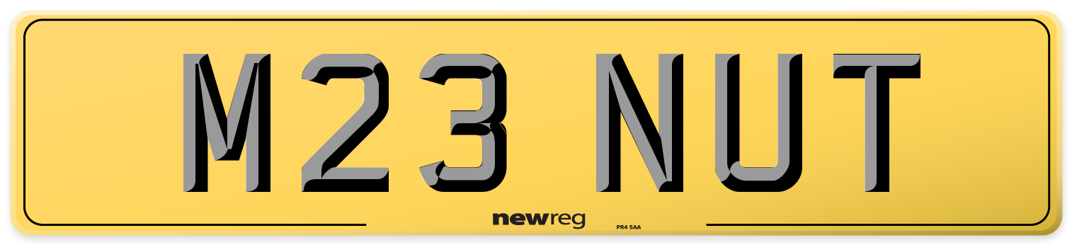 M23 NUT Rear Number Plate