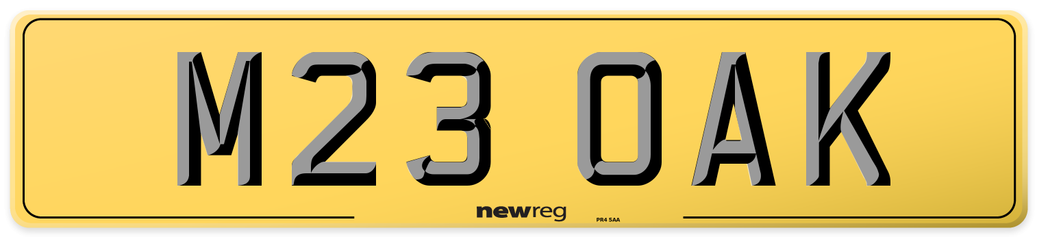 M23 OAK Rear Number Plate