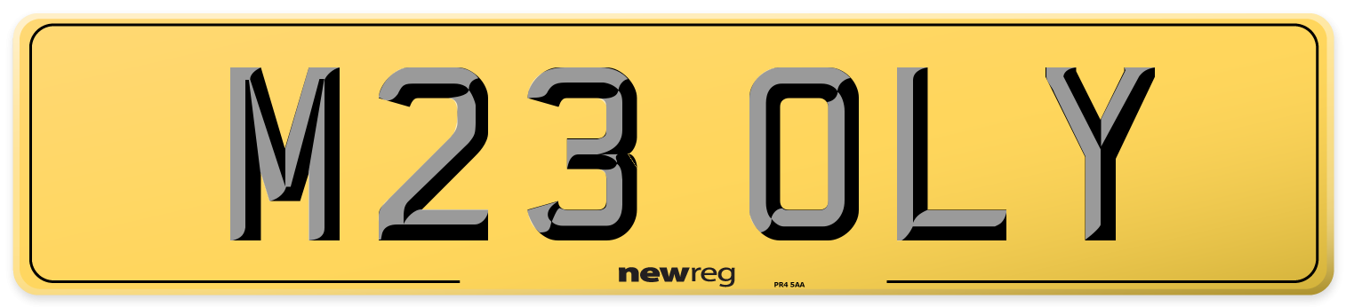 M23 OLY Rear Number Plate