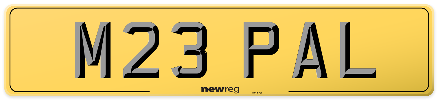 M23 PAL Rear Number Plate