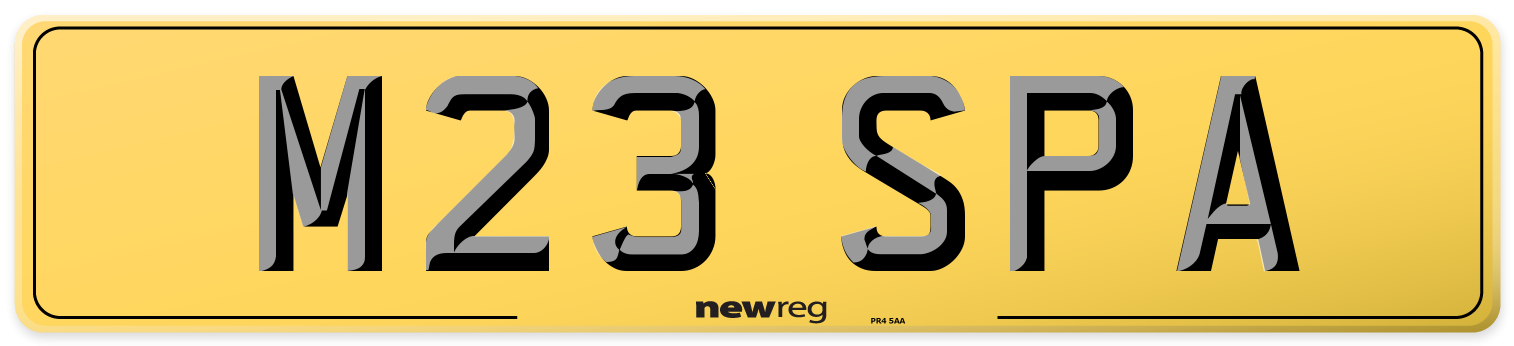 M23 SPA Rear Number Plate