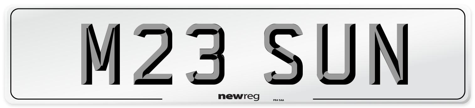 M23 SUN Front Number Plate