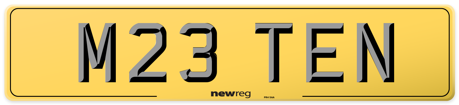 M23 TEN Rear Number Plate