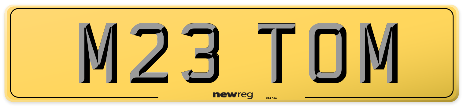 M23 TOM Rear Number Plate