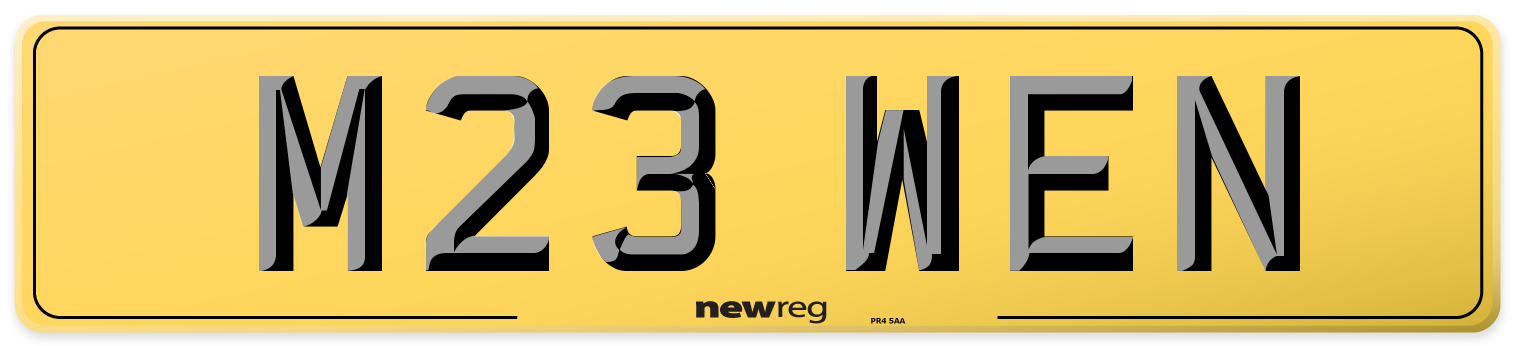 M23 WEN Rear Number Plate