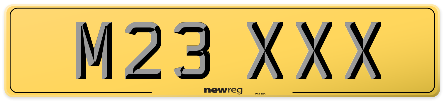 M23 XXX Rear Number Plate