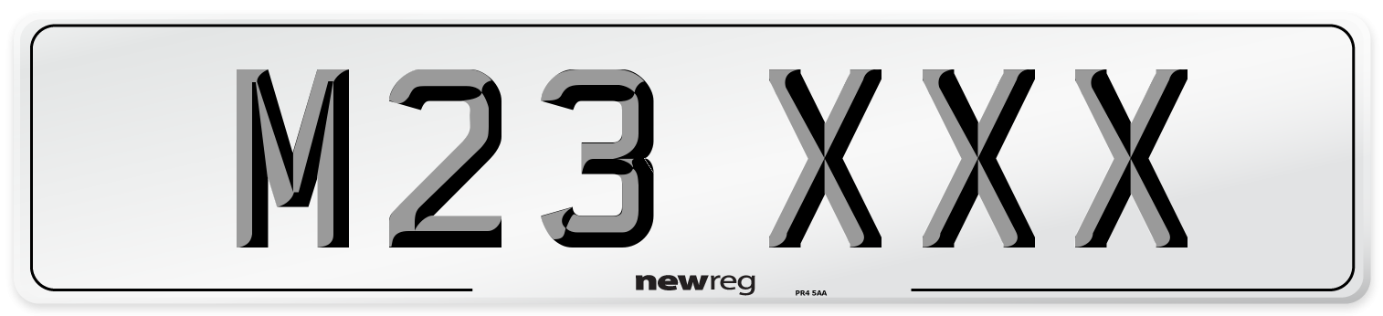 M23 XXX Front Number Plate