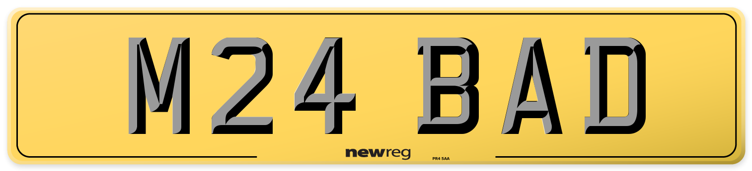 M24 BAD Rear Number Plate