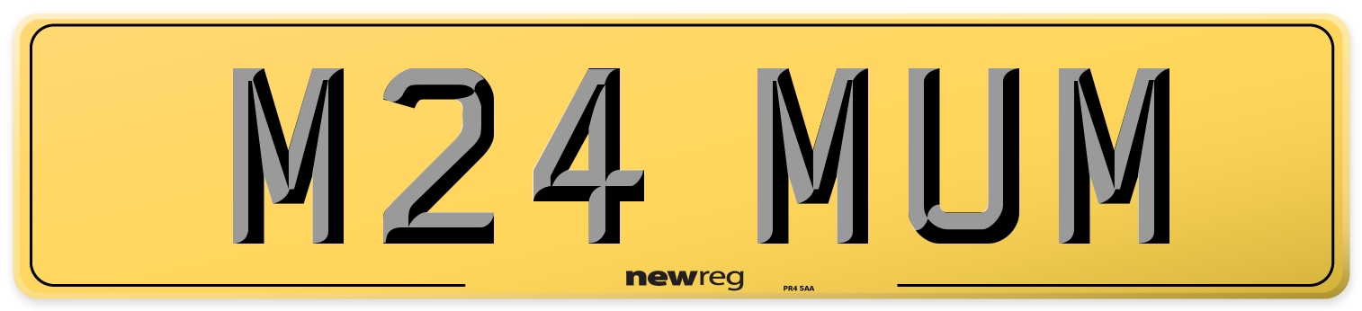 M24 MUM Rear Number Plate