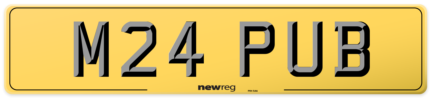 M24 PUB Rear Number Plate