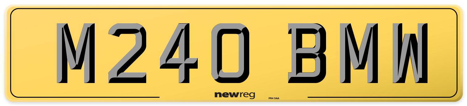 M240 BMW Rear Number Plate