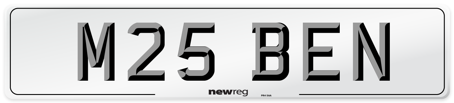 M25 BEN Front Number Plate