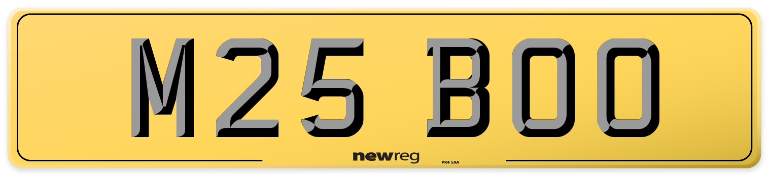 M25 BOO Rear Number Plate