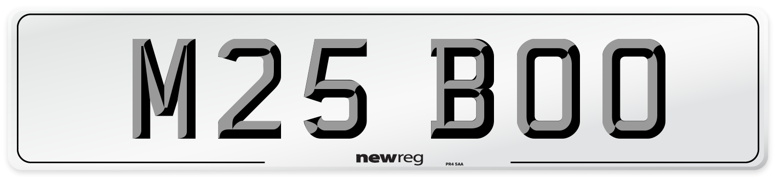 M25 BOO Front Number Plate