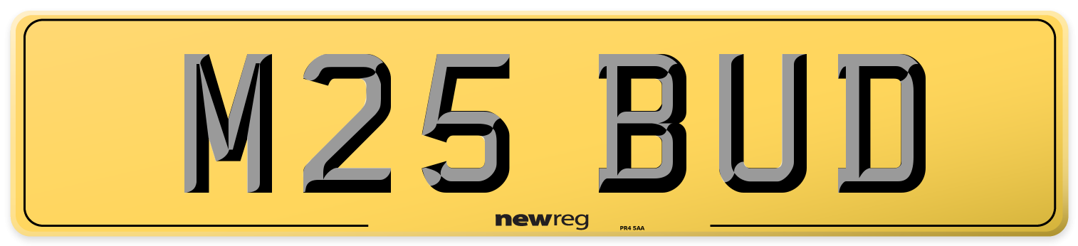 M25 BUD Rear Number Plate