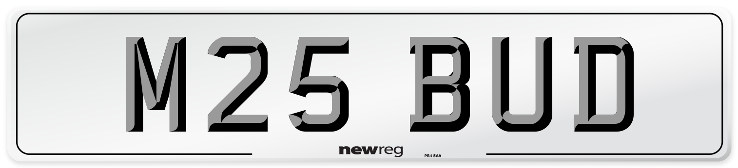 M25 BUD Front Number Plate
