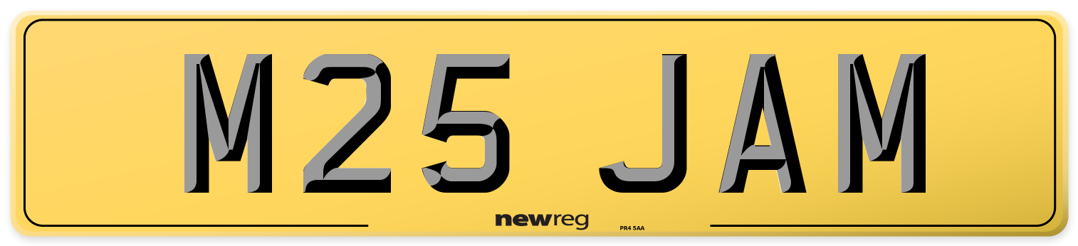 M25 JAM Rear Number Plate