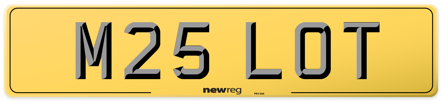 M25 LOT Rear Number Plate