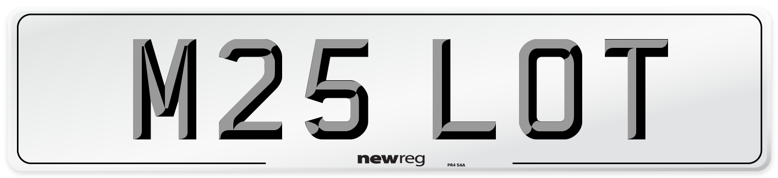 M25 LOT Front Number Plate