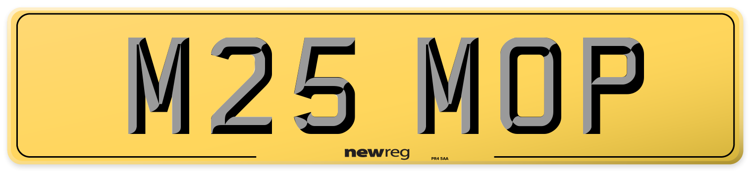 M25 MOP Rear Number Plate