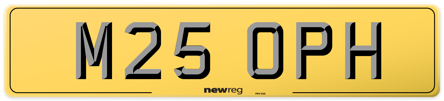 M25 OPH Rear Number Plate