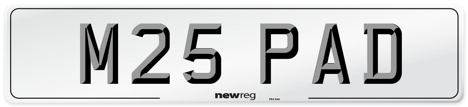 M25 PAD Front Number Plate