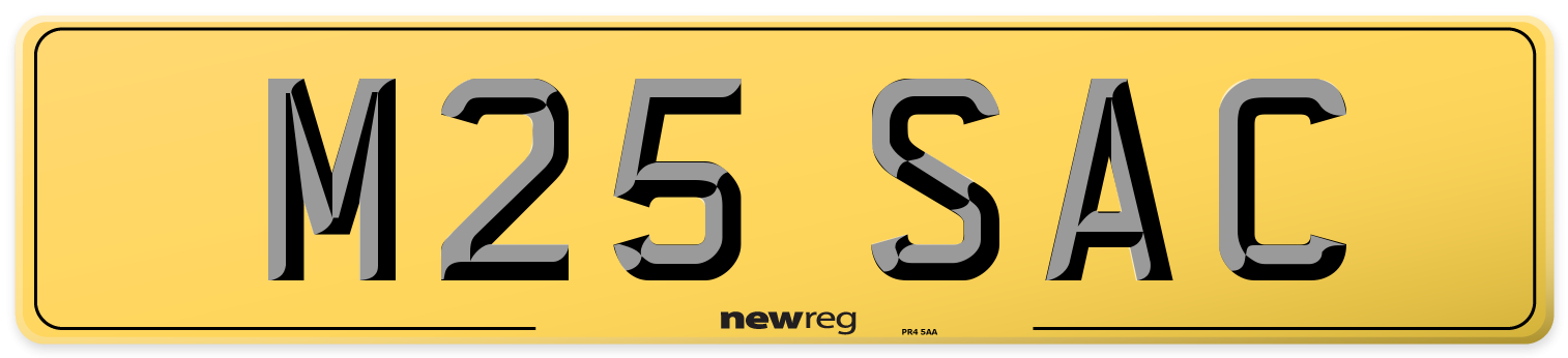 M25 SAC Rear Number Plate